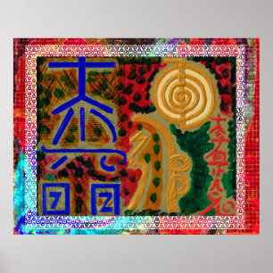 Affiches Joyeux Motif frontalier - Reiki Healing Art