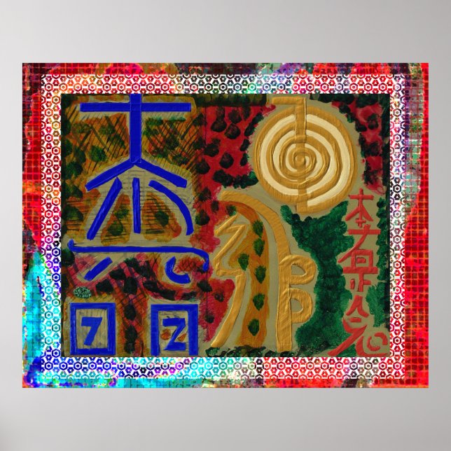 Affiches Joyeux Motif frontalier - Reiki Healing Art (Devant)
