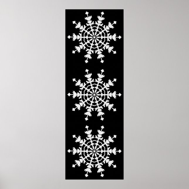 Affiches Joyeux Noël - Cristal de glace - Flake de neige (Devant)