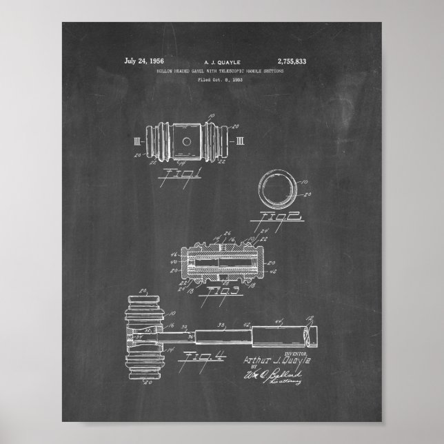 Affiches Judge's Gavel Patent - Chalkboard (Devant)