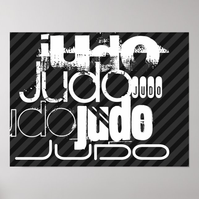 Affiches Judo ; Gris Noir & Foncé (Devant)