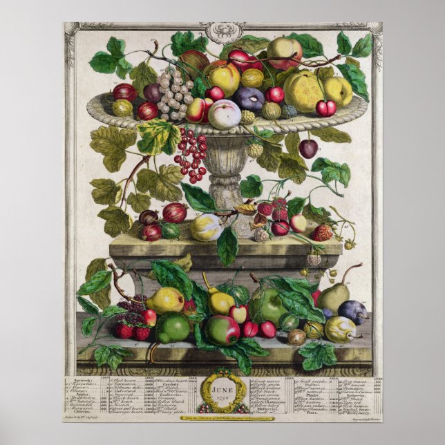 Affiches Juin, "Douze mois de fruits" (Devant)