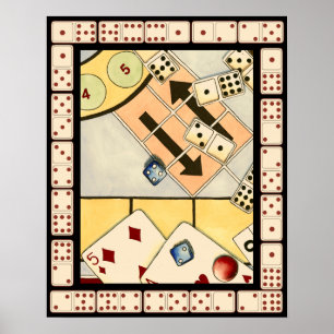 Affiches Jumbled Assortiment of Games of Chance