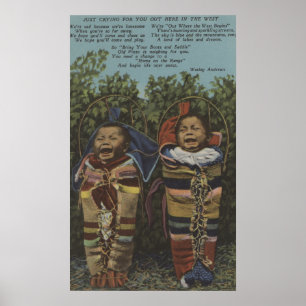 Affiches Jumeaux indiens dans les papooses et "juste le