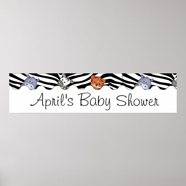 Affiches Jungle Baby Shower Party Banner (Devant)