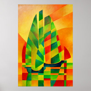 Affiches Junks chinois, coucher de soleil, voiles et ombres