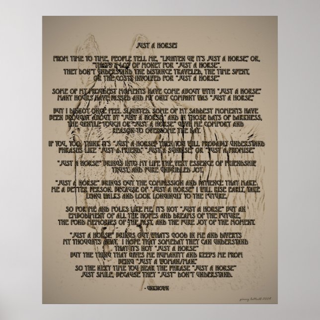 Affiches Just A Horse (Devant)