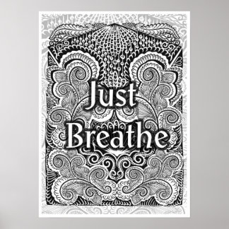 Affiches Just Breathe - Calmer Mandala Inspiré