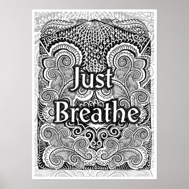 Affiches Just Breathe - Calmer Mandala Inspiré (Devant)