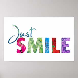 Affiches Just Smile Happy Quote 01