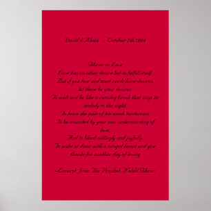 Affiches Kahlil Gibran amoureux