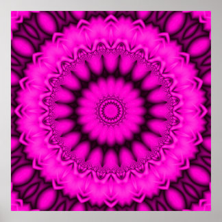 Affiches Kaleidoscope à fractures roses brillantes