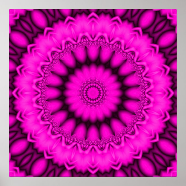 Affiches Kaleidoscope à fractures roses brillantes (Devant)