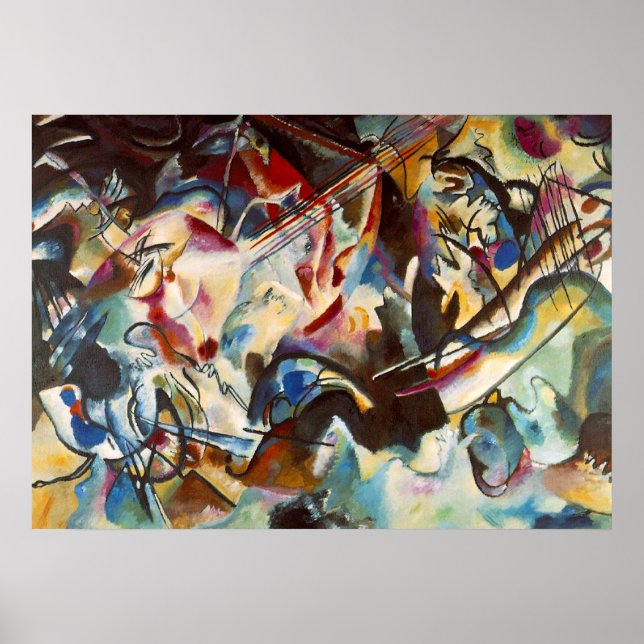 Affiches Kandinsky Composition VI Peinture en toile Abstrai (Devant)