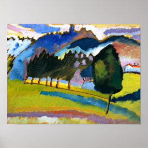 Affiches Kandinsky - Paysage avec collines ondulantes