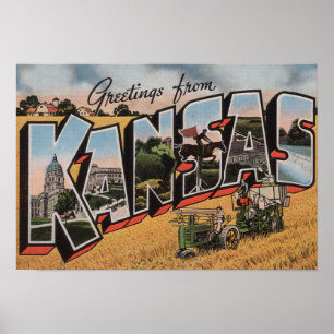 Affiches Kansas (Scène de remorquage et de soulier de foin)