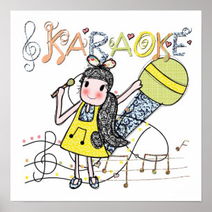 Affiches Karaoke Girl