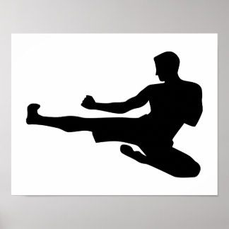 Affiches Karate jump kick