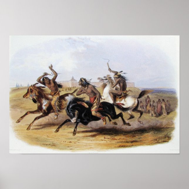 Affiches Karl Bodmer - Hippodrome des Sioux (Devant)