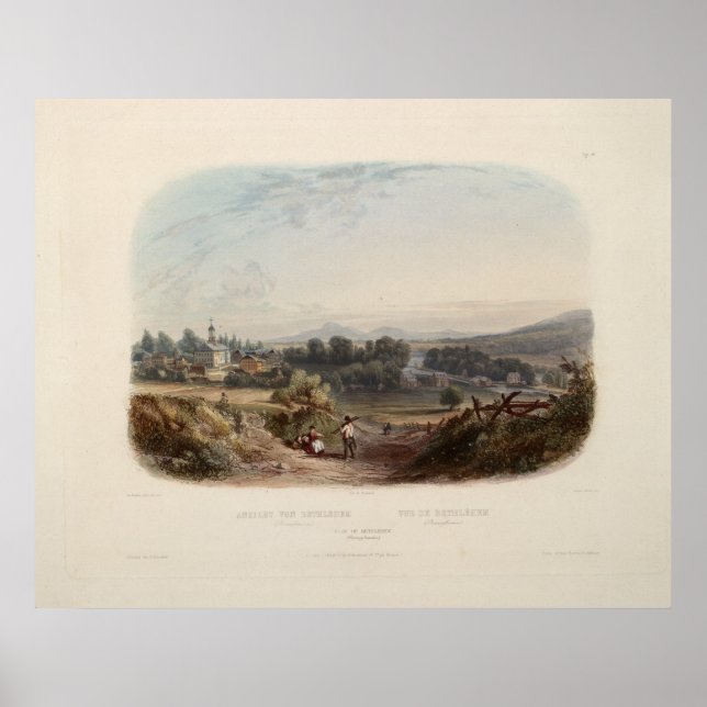 Affiches Karl Bodmer Imprimer : Vue de Bethlehem Pennsylvan (Devant)