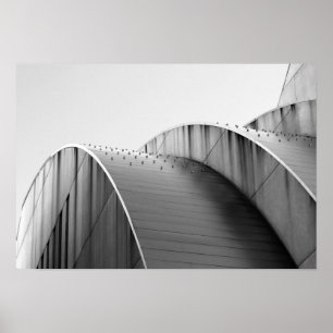 Affiches Kauffman Centre Courbes noir et blanc Kansas City