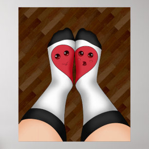 Affiches Kawaii Correspondance Chaussettes Coeur