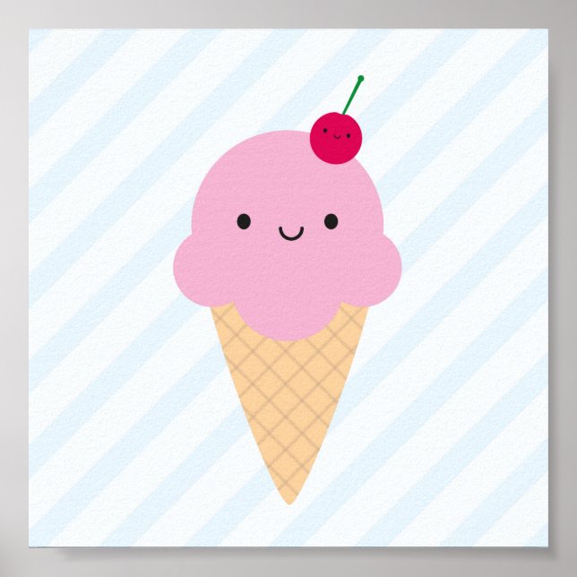 Affiches Kawaii Ice Cream Cone (Devant)