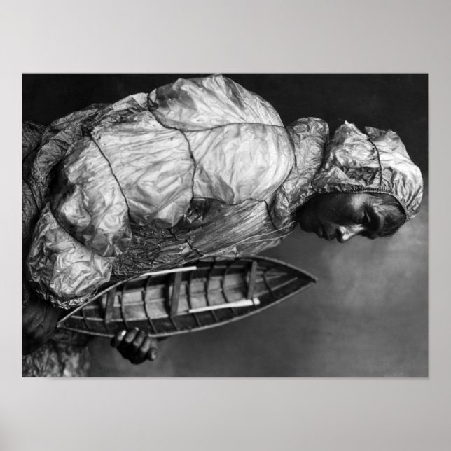 Affiches Kayaker portant une veste imperméable à l'eau avec (Devant)