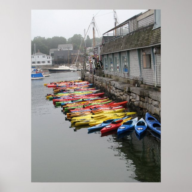 Affiches Kayaks À Rockport (Devant)