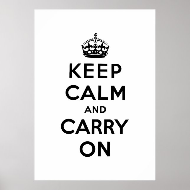 Affiches keep calm and carry on original (Devant)