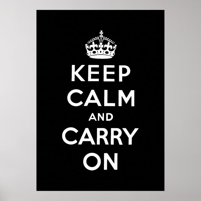 Affiches keep calm and carry on original (Devant)