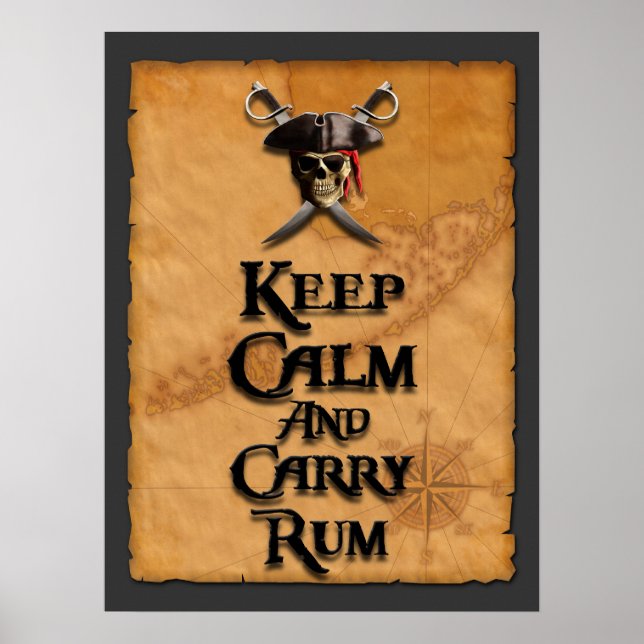 Affiches Keep Calm And Carry Rum (Devant)