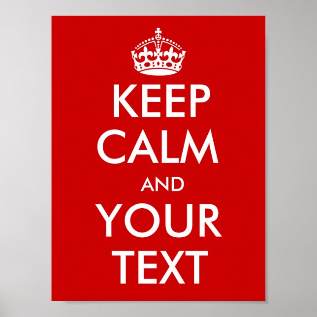 Affiches Keep Calm | Couleur de fond personnalisab (Devant)