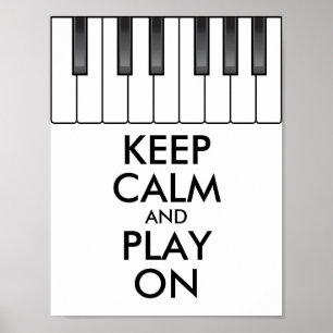 Affiches KEEP CALME personnalisé et JOUER ON - piano clavie
