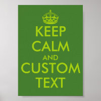 Affiches KeepCalm vert pomme | Texte personnalisé