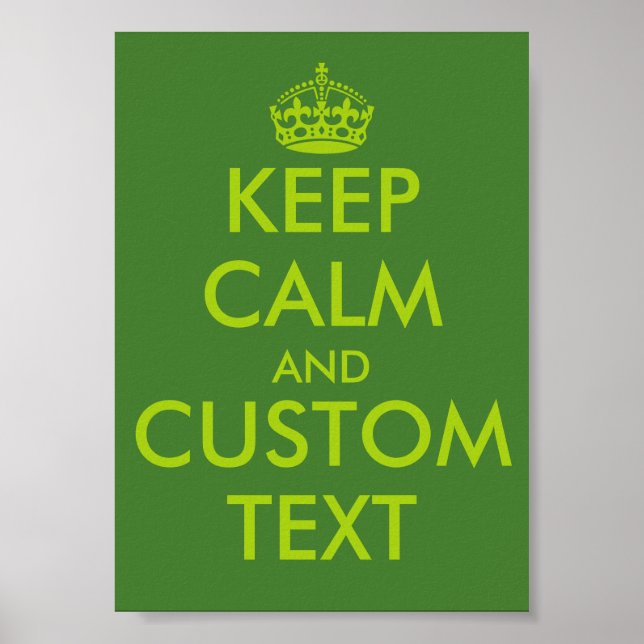 Affiches KeepCalm vert pomme | Texte personnalisé (Devant)