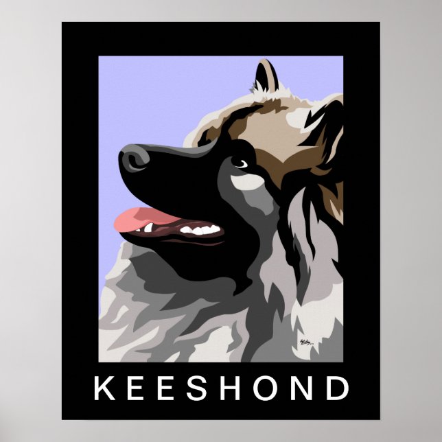 Affiches Keeshond Side Portrait (Devant)