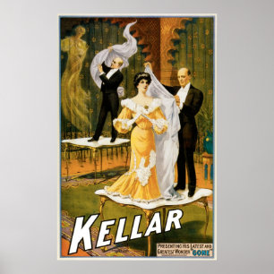 Affiches Kellar ~ Gone Magicien Vintage Magicien Acte