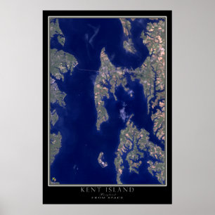 Affiches Kent Island Maryland From Space Satellite Map