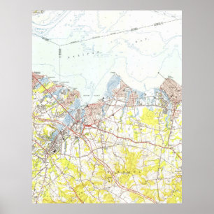 Affiches Keyport, plage des syndicats et Keansburg NJ Map