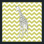 Affiches Khaki Safari Chevron with Pop Art Giraffe<br><div class="desc">Mod Chevron pattern in Emporio Moffa's Safari Moods color palette,  with pop art giraffe on one side.</div>