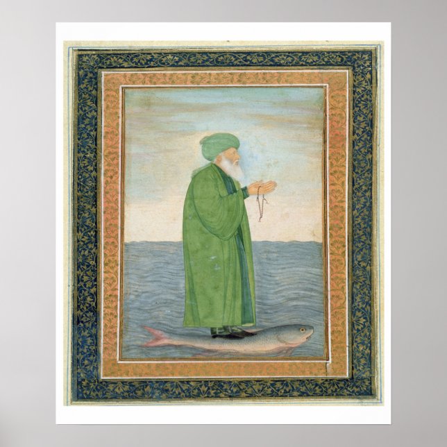 Affiches Khawa Khizir Khan équitation sur un poisson, du Pe (Devant)