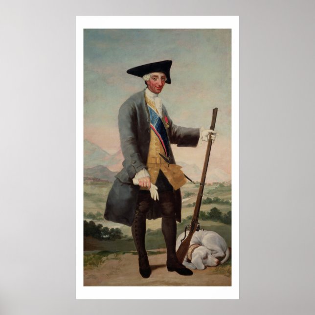 Affiches King Charles III (1716-88) as a Huntsman, 1786/88 (Devant)