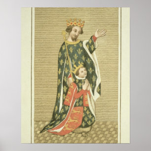 Affiches King Richard II (1367-1400) avec son père Edward