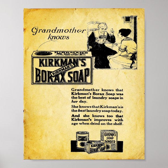 Affiches Kirkmans Borax Soap - Lave-linge Vintage (Devant)