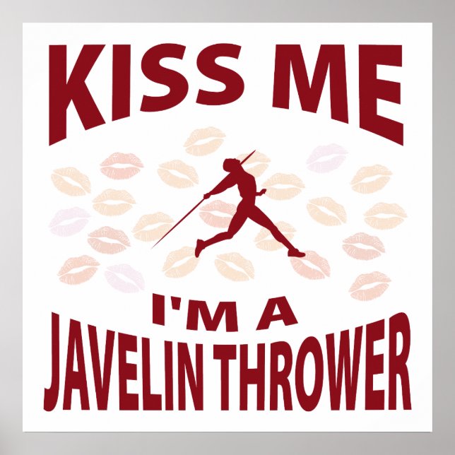 Affiches Kiss Me I'm A Javelin Thrower (Devant)
