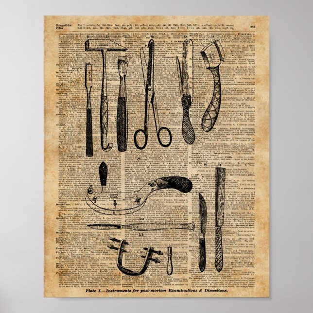 Affiches Kits de Necropsie Antique, Apoalypse Zombie, Art V (Devant)