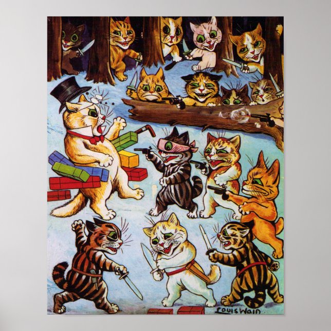 Affiches Kitten's Bandits, Louis Wain (Devant)
