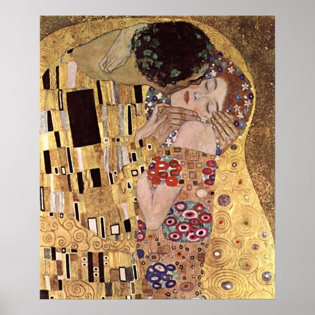 Affiches Klimt Gustav ~ L'affiche Kiss (Devant)