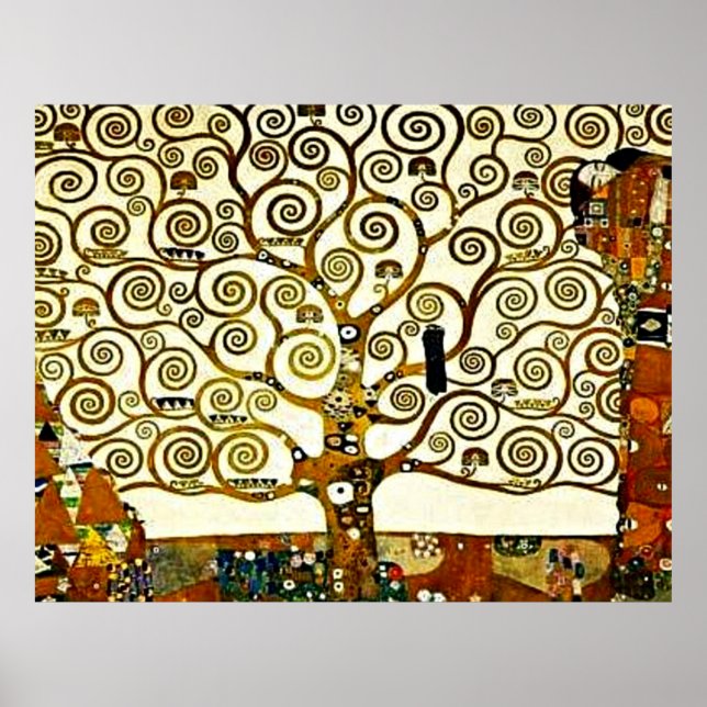 Affiches Klimt - L'Arbre de Vie, la frise des stoïdes (Devant)